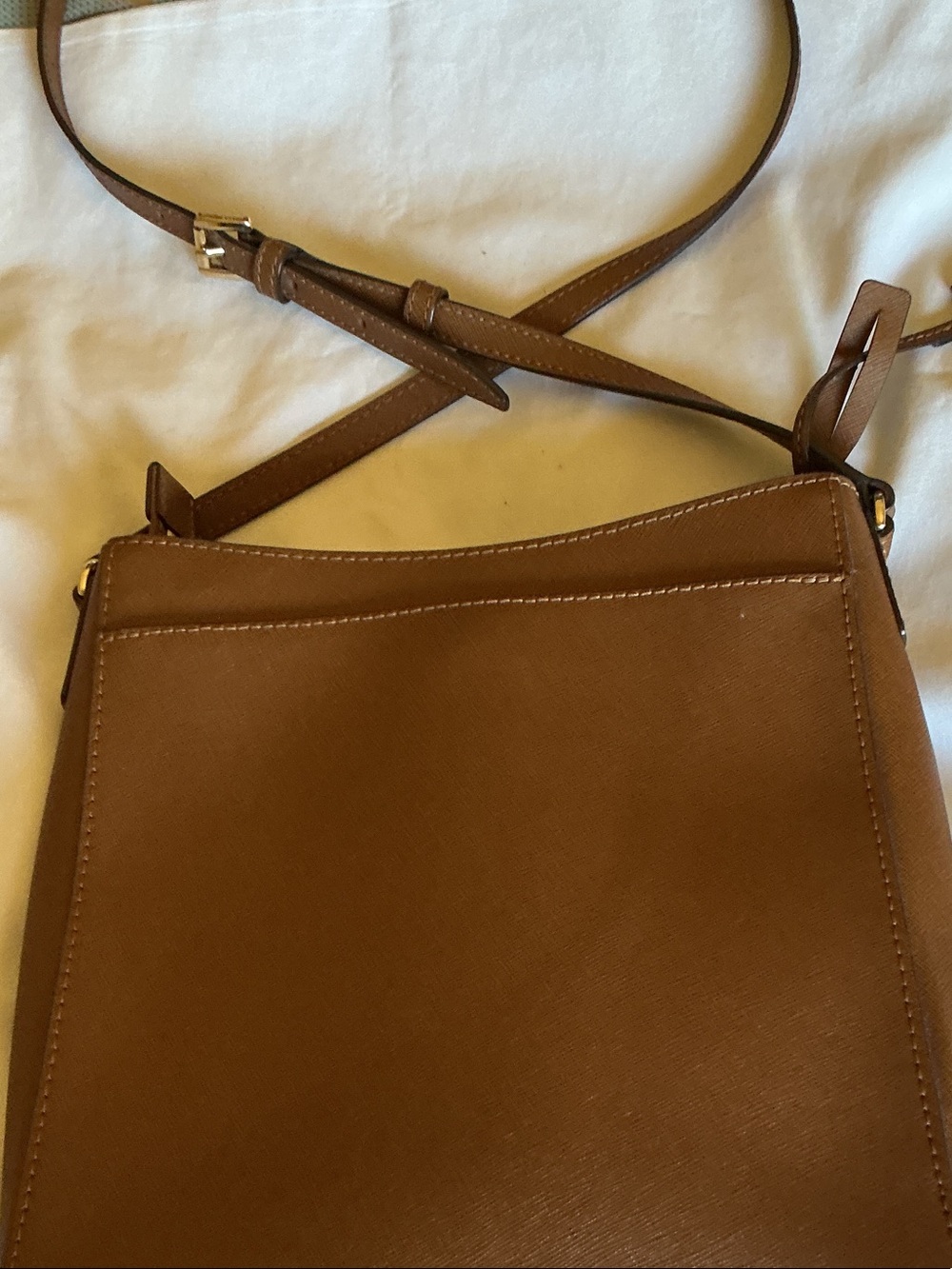 Michael Kors Light Brown Hamilton Leather Crossbody Bag - Picture 6 of 9